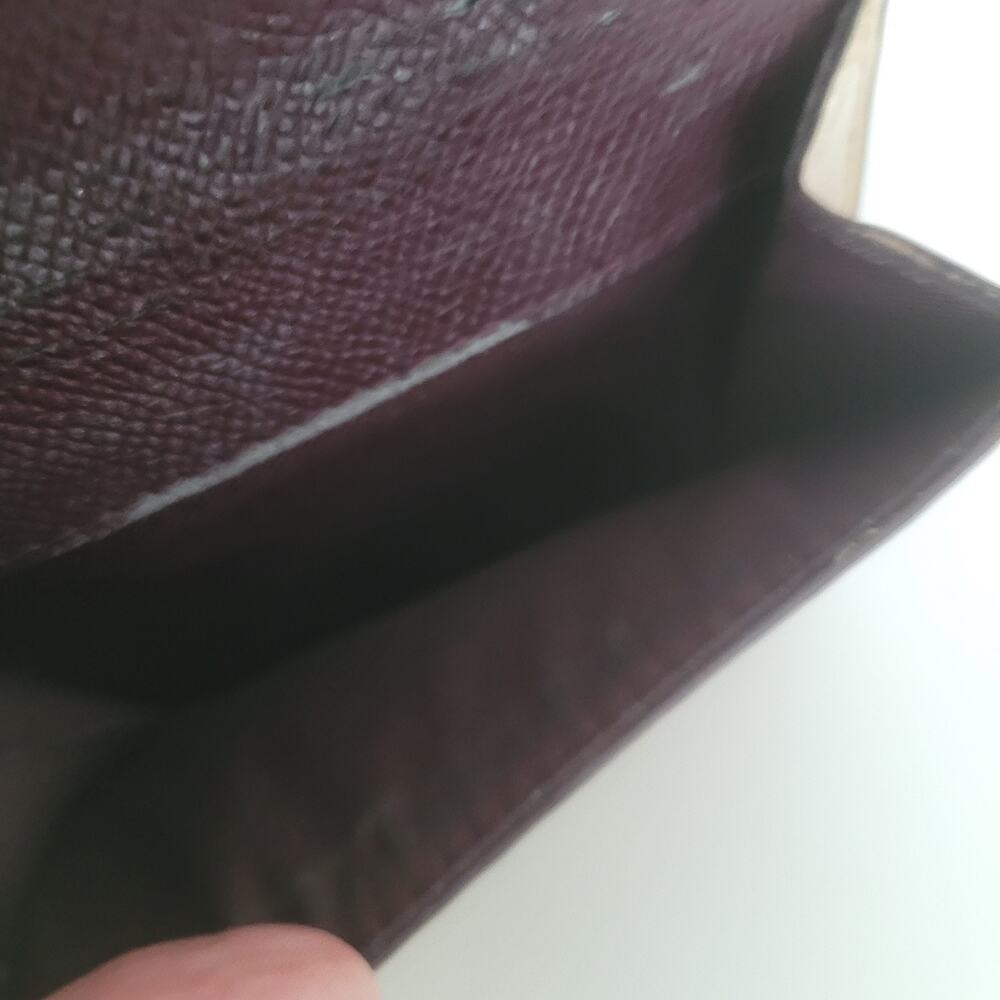 Coach Wallet Crossgrain Leather Tan Card Small Tifold Compact‎ Beige Damaged - Picture 9 of 10